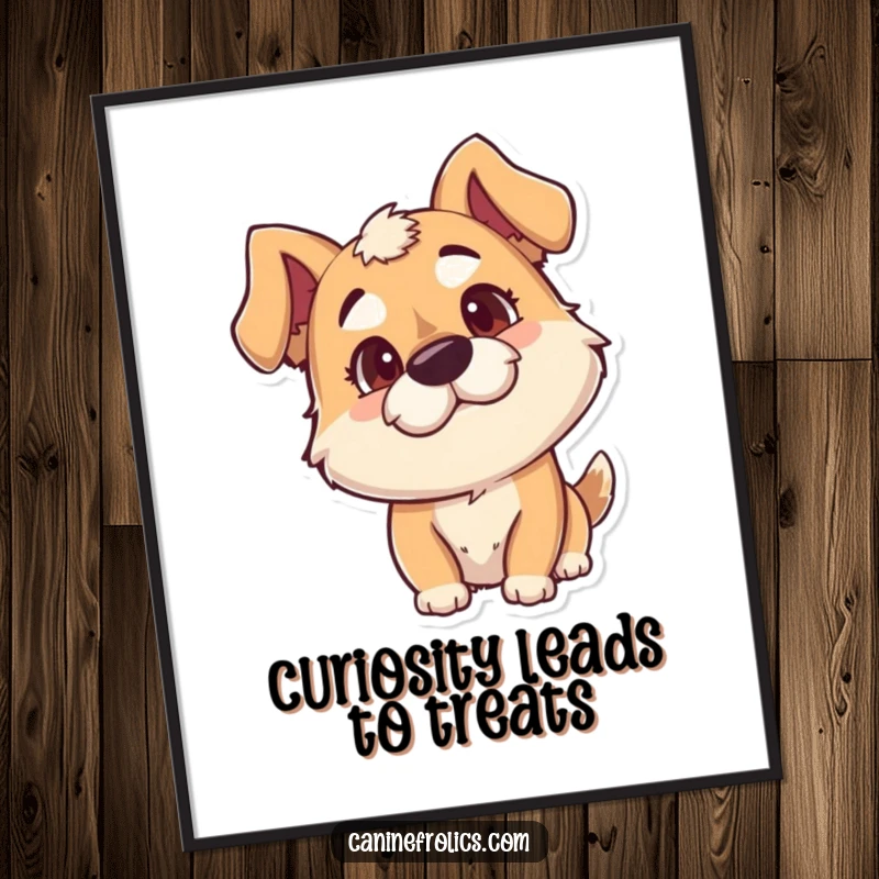 Funny Free Printable Wall Art: Goofy dog with head tilted, radiating playful curiosity. Perfect quirky dog decor.