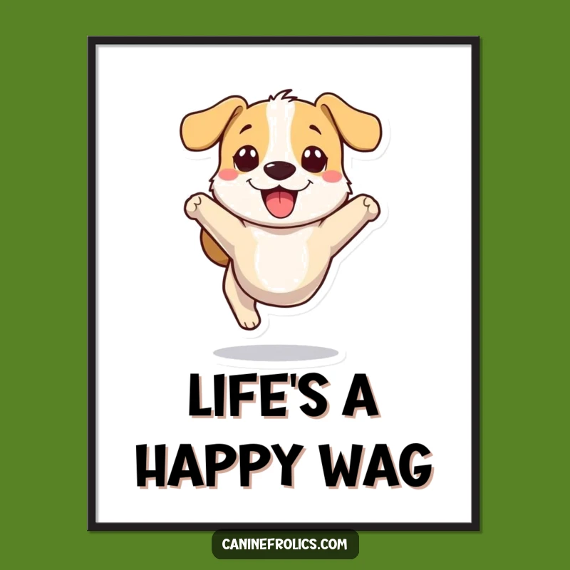 Free Printable Wall Art: Bounding Dog - Funny Downloadable Art for Dog Lovers