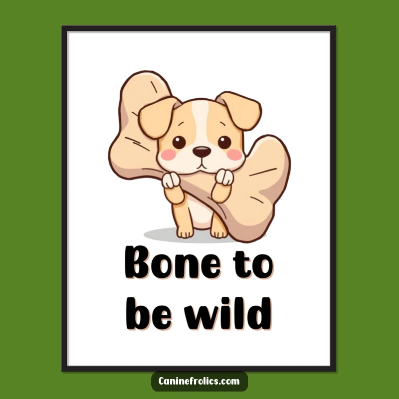 Free Printable Wall Art: Dog Behind Bone, Funny Quirky Dog Decor