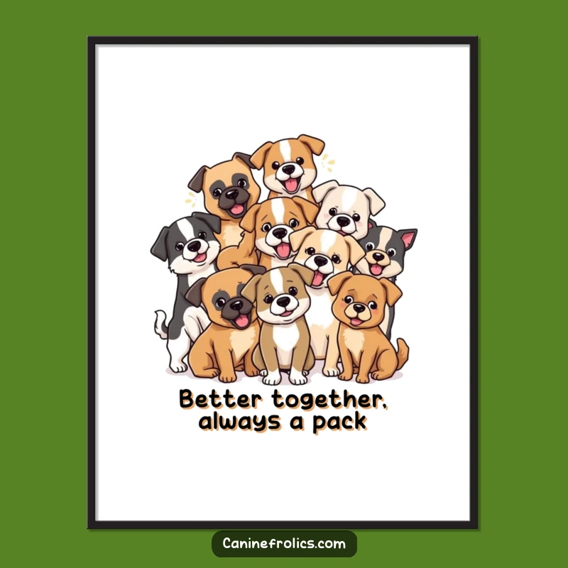 Free Printable Wall Art: Dog Pack - Funny Downloadable Art for Dog Lovers