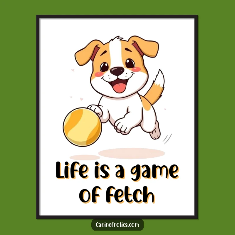 Free Printable Wall Art: Dynamic Dog Ball Chase Action Downloadable Art Decor