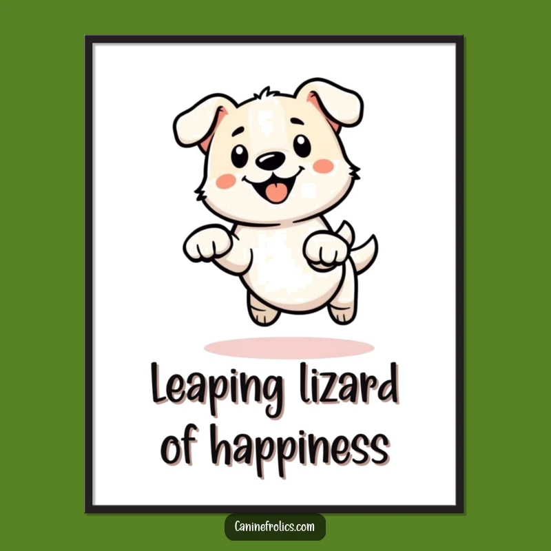 Free Printable Wall Art: Jumping Dog's Energetic Paws, Hilarious Dynamic Downloadable Decor