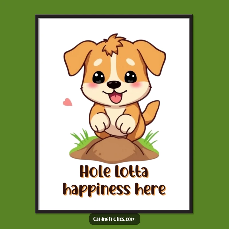 Free Printable Wall Art: Dog Digging Energetic, Hilarious Downloadable Decor!