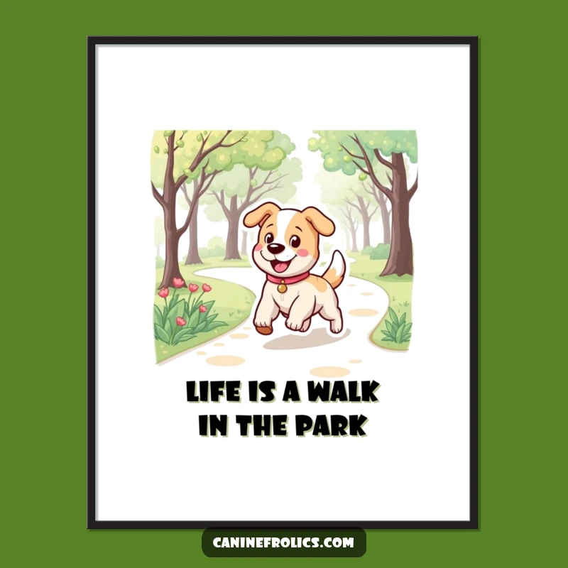 Free Printable Wall Art: Bouncy Dog Trotting, Funny Dog Decor Downloadable Art