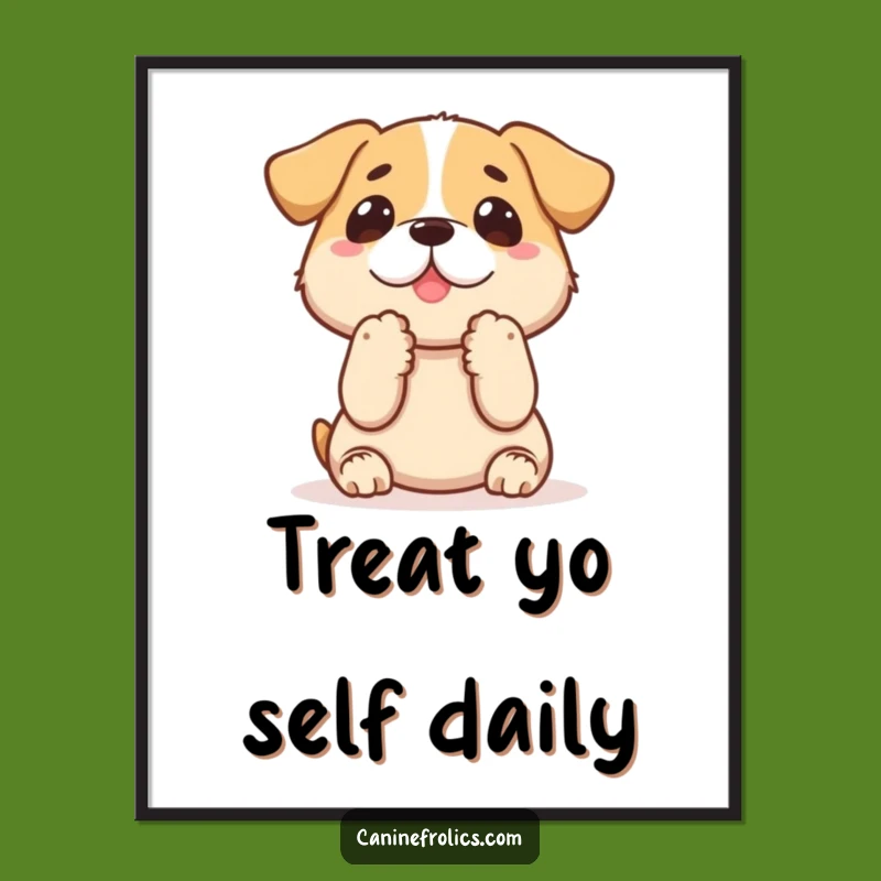 Free Printable Wall Art: Eager Dog Begging for Treats, Funny Dog Decor Downloadable Art for Animal Lovers