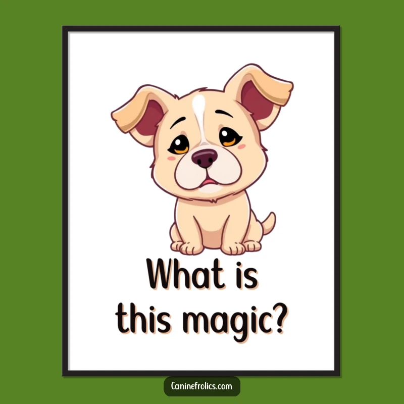 Free Printable Dog Wall Art: Confused Floppy Ears Pup Downloadable Decor