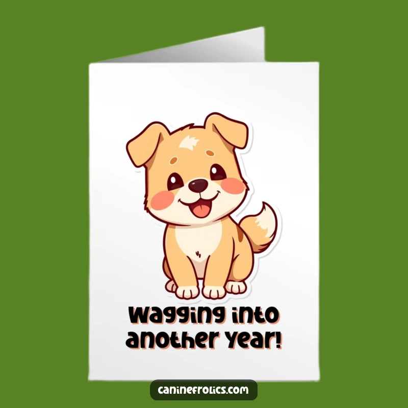 Free Printable Birthday Card: Delighted Dog Wags Tail, Funny Downloadable Gift Idea