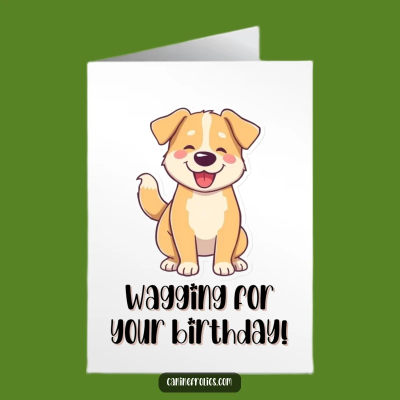 Free Printable Dog Birthday Card: Wiggly Body Tail Wag Downloadable Joy