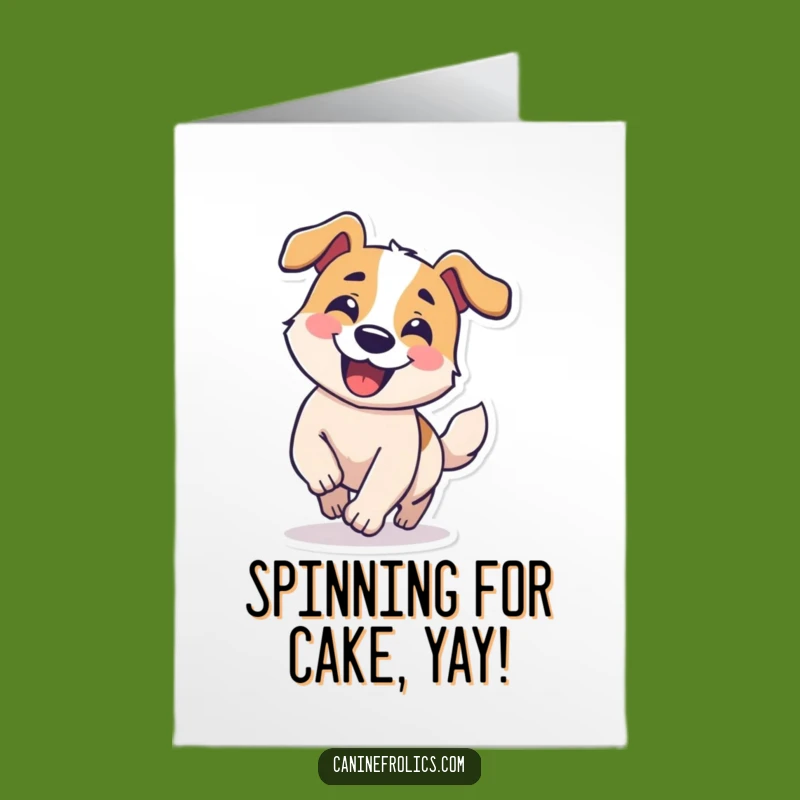 Free Printable Birthday Card: Silly Dog Chasing Tail, Funny Dog Lover Downloadable