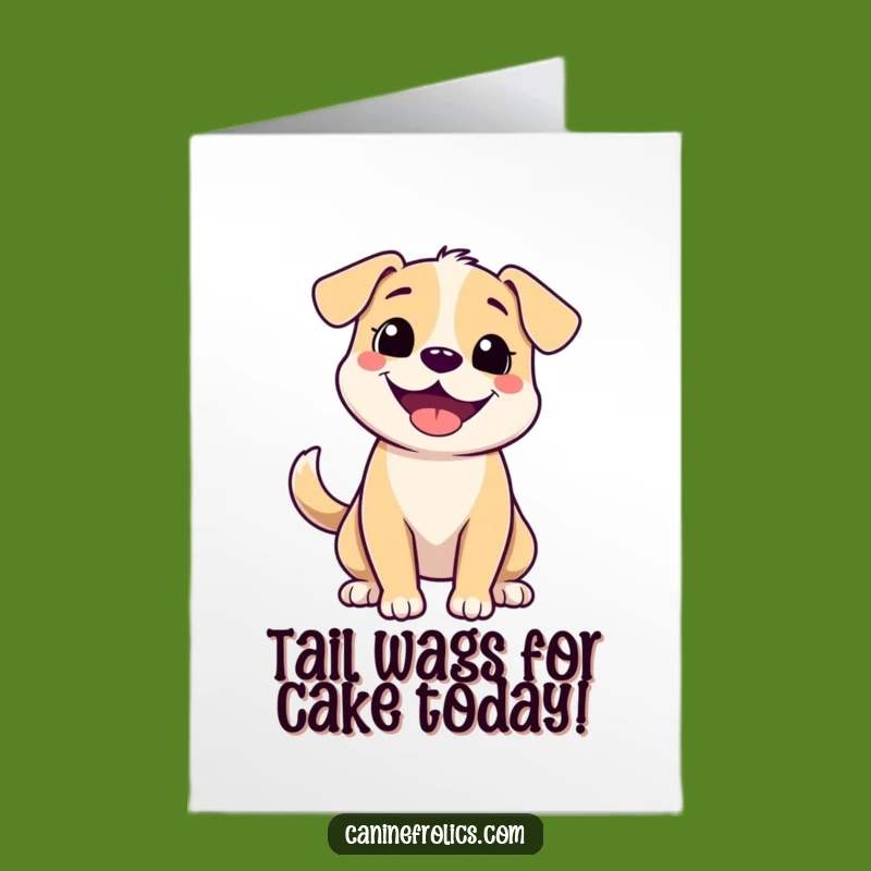 Free Printable Happy Birthday Dog Card: Cute Grinning Pup, Wagging Tail, Funny Downloadable Gift