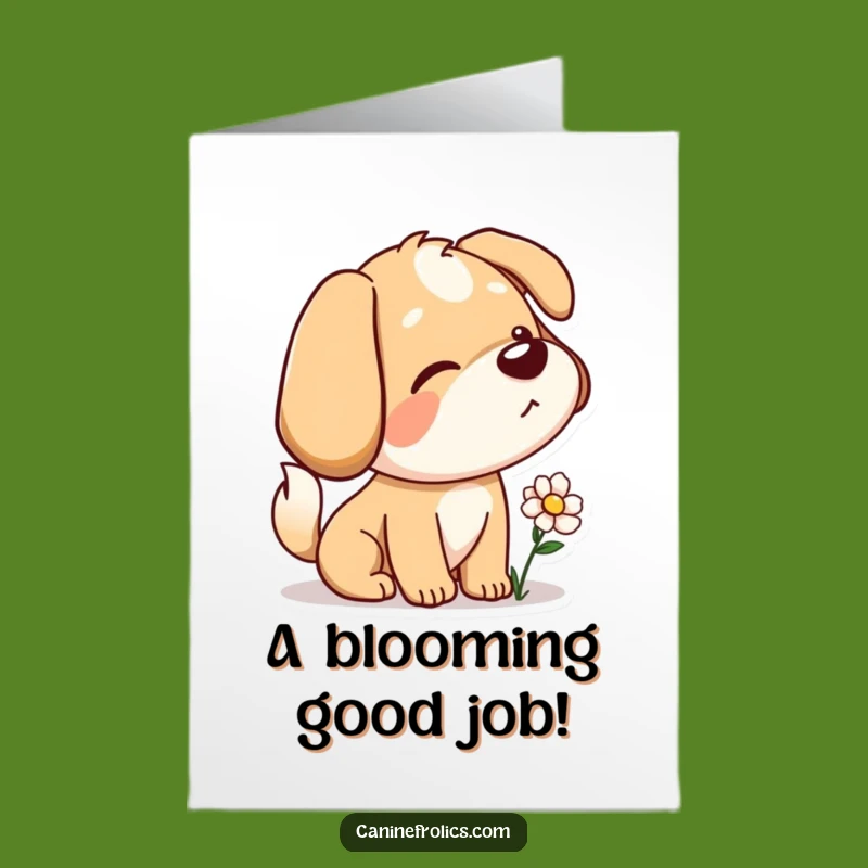 Free Printable Congrats Card: Curious Dog Smells Success, Funny Dog Lover Downloadable
