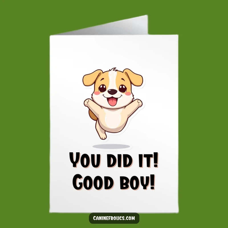 Free Printable Congrats Card: Excited Dog - Funny Downloadable Celebration Gift