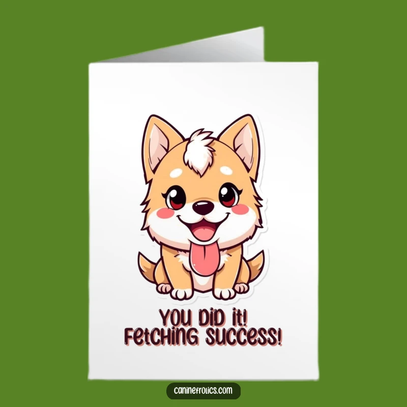 Free Printable Congrats Card: Silly Dog Tongue Out Celebration Downloadable Gift