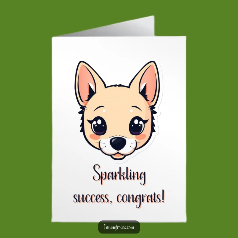 Free Printable Congrats Card: Sparkle Eyes Dog for a Hilarious Celebration Winner