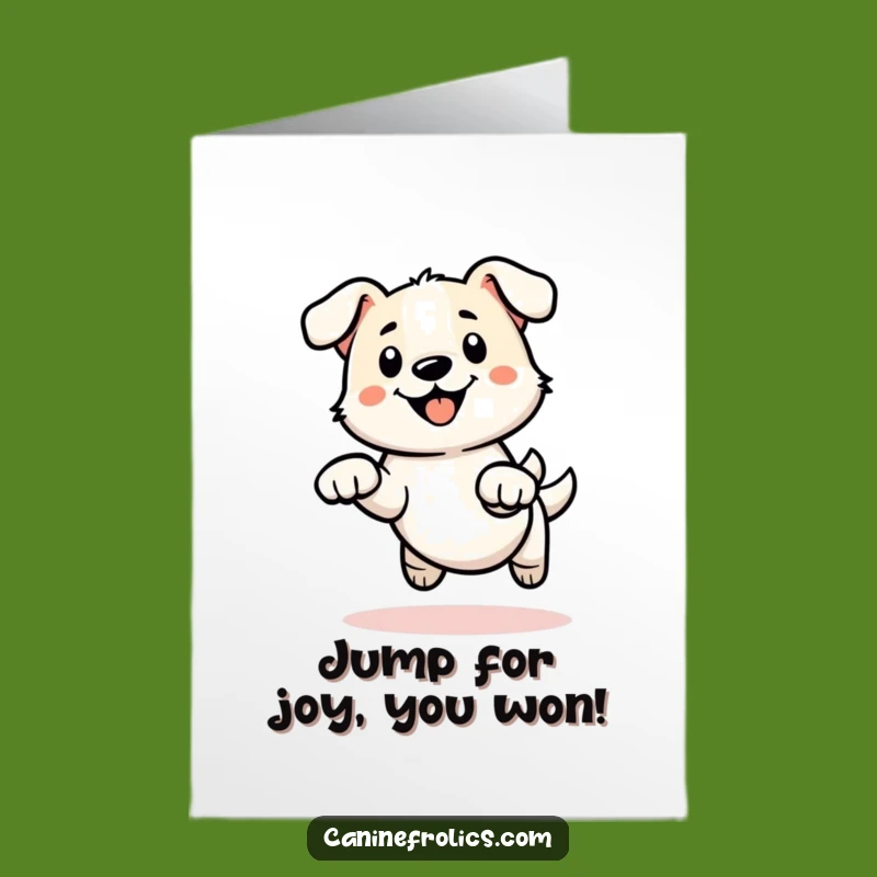 Free Printable Congrats Card: Jumping Dog's Energetic Paws for a Hilarious Triumph