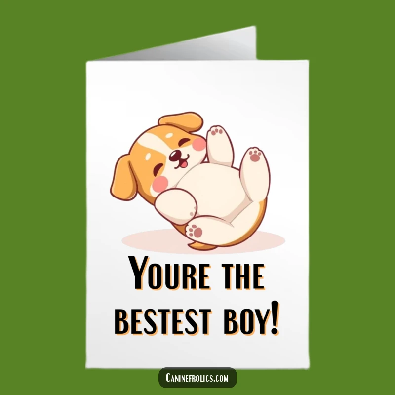 Free Printable Congrats Card: Dog Rolling Bliss, Perfect Downloadable Gift!