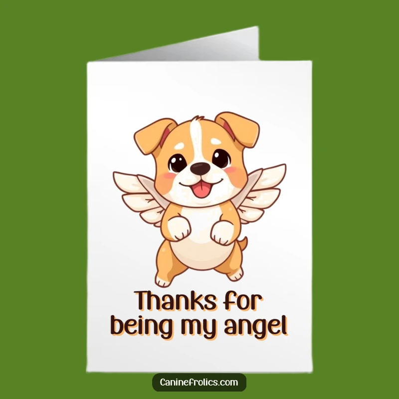 Free Printable Thank You Card: Angel Dog Expresses Gratitude, Funny Downloadable