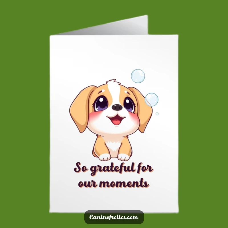 Funny Free Printable Thanks Card: Dog & Bubbles, Downloadable Gratitude