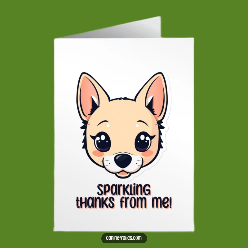 Free Printable Dog Thank You Card: Sparkle Eyes Dog for a Hilarious Appreciation