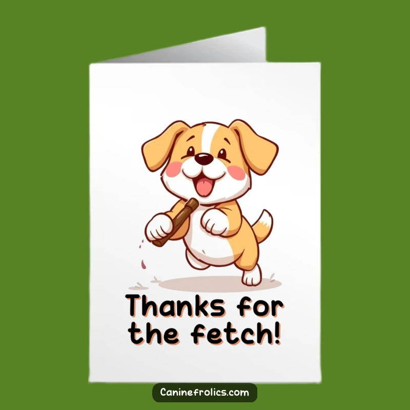 Free Printable Thank You Card: Funny Dog Fetching, Grateful Dog Downloadable Gift