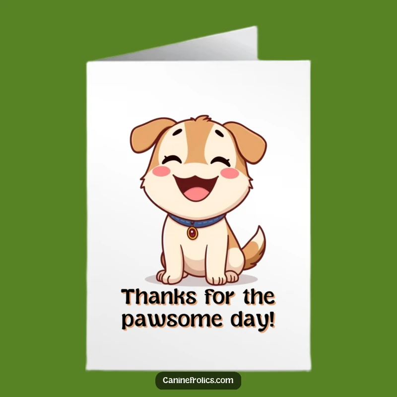 Free Printable Happy Dog Thank You Card - Sunny Outdoor Downloadable Gift