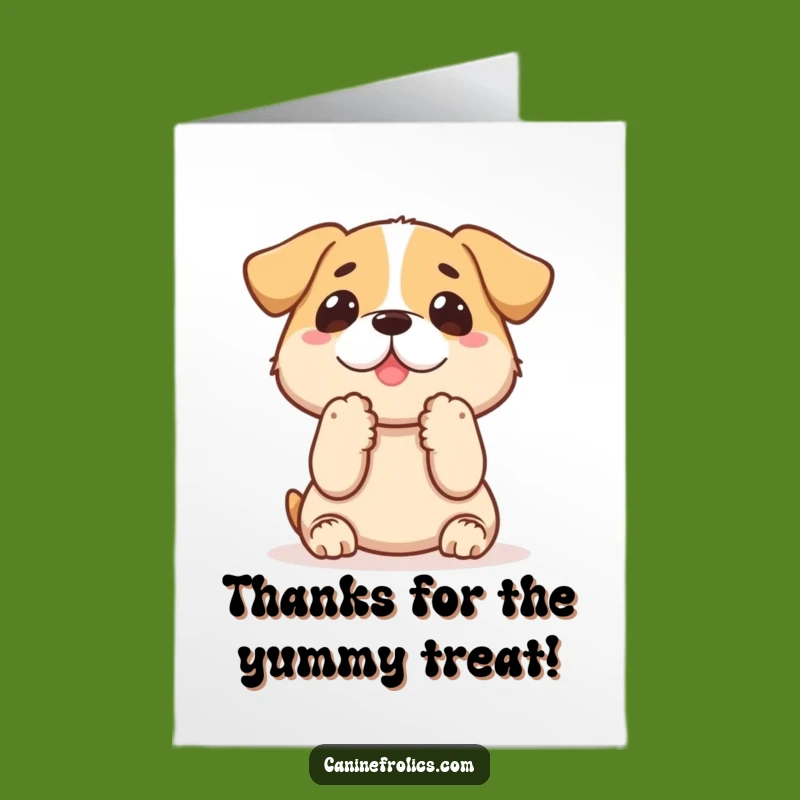 Free Printable Thank You Card: Enthusiastic Dog Awaiting Treat, Express Gratitude with Downloadable Charm