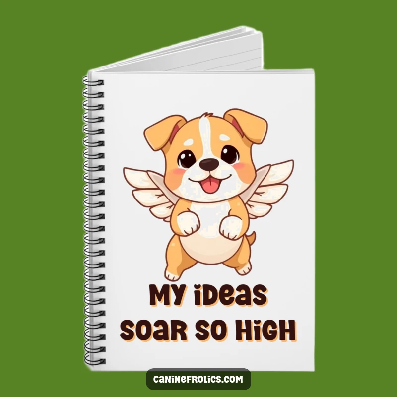 Funny Angel Dog Notebook - Cute Flying Pup Journal, Perfect Gift