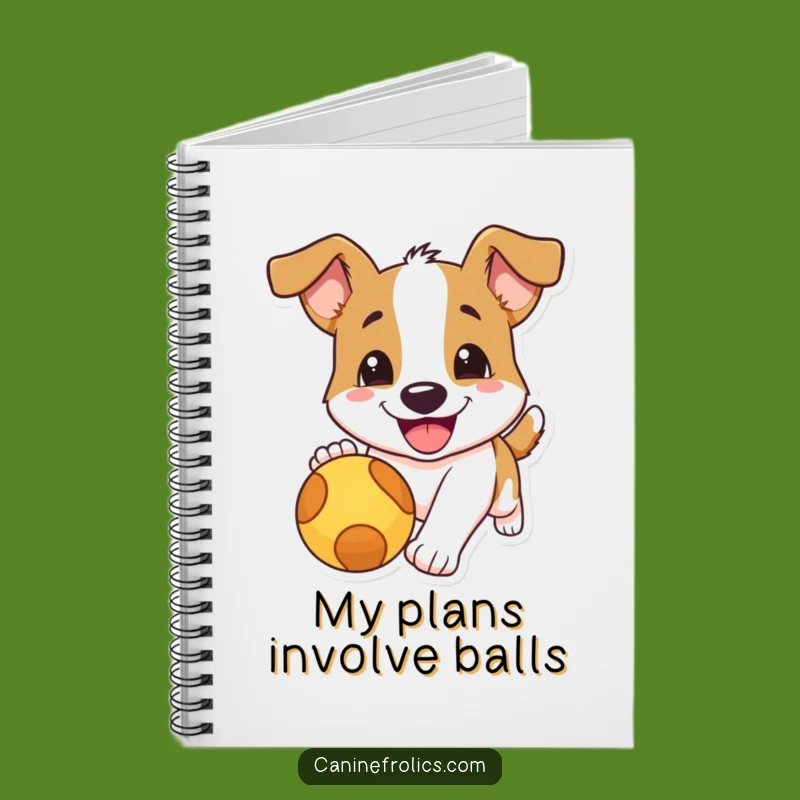 Funny Dog Chasing Ball Notebook - Joyful Pup Journal for Your Ideas