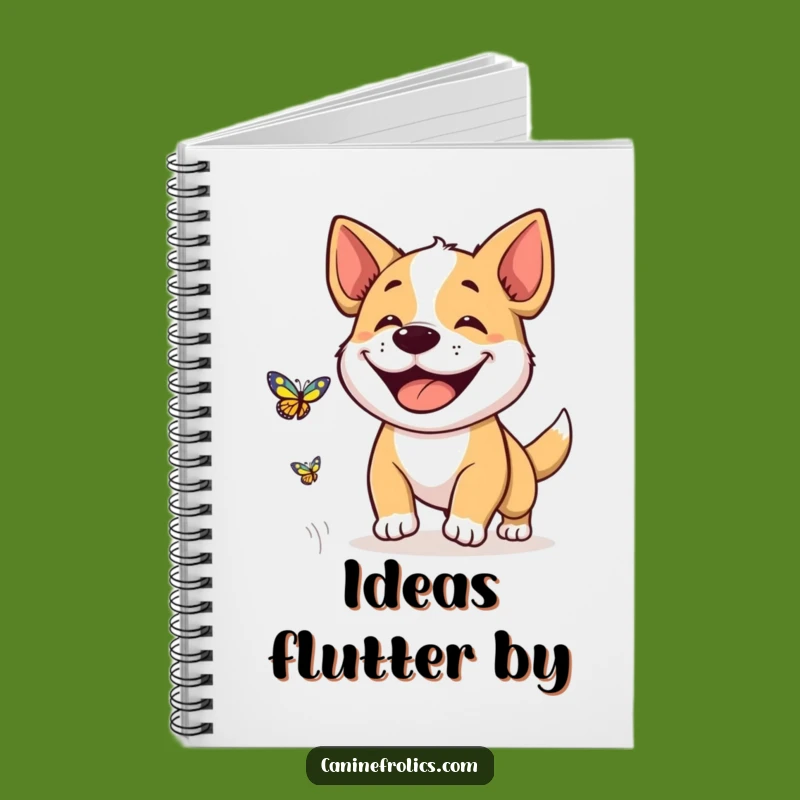 Funny Dog Grin Notebook: Journal Butterfly Chase Art, Perfect Funny Gift for Dog Lovers