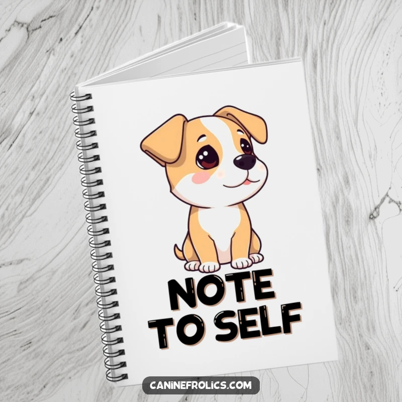 Funny Notebook: An attentive dog with ears perked, symbolizing focused listening. Perfect for writing down notes and brilliant ideas.