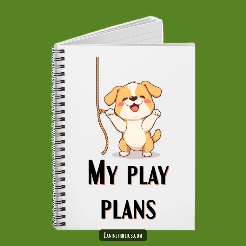 Funny Notebook - Playful Dog Rope Batting, Journal for Dog Lovers, Great Funny Gift