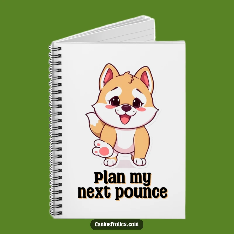 Funny Pounce Dog Notebook - Energetic Canine Journal Gift