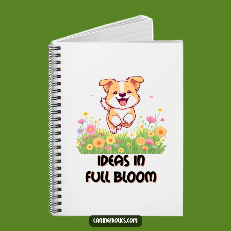 Funny Dog Flower Notebook: Joyful Bounding Ideas Gift