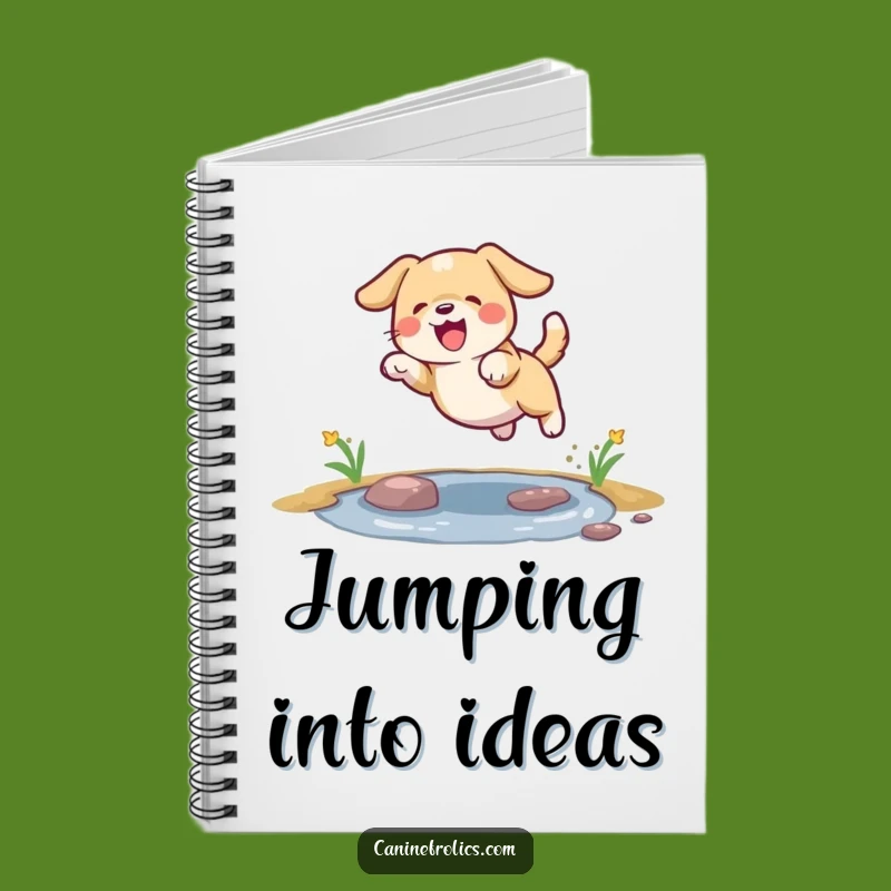 Funny Dog Puddle Leap Notebook: Jot Down Ideas with Joyful Energy!