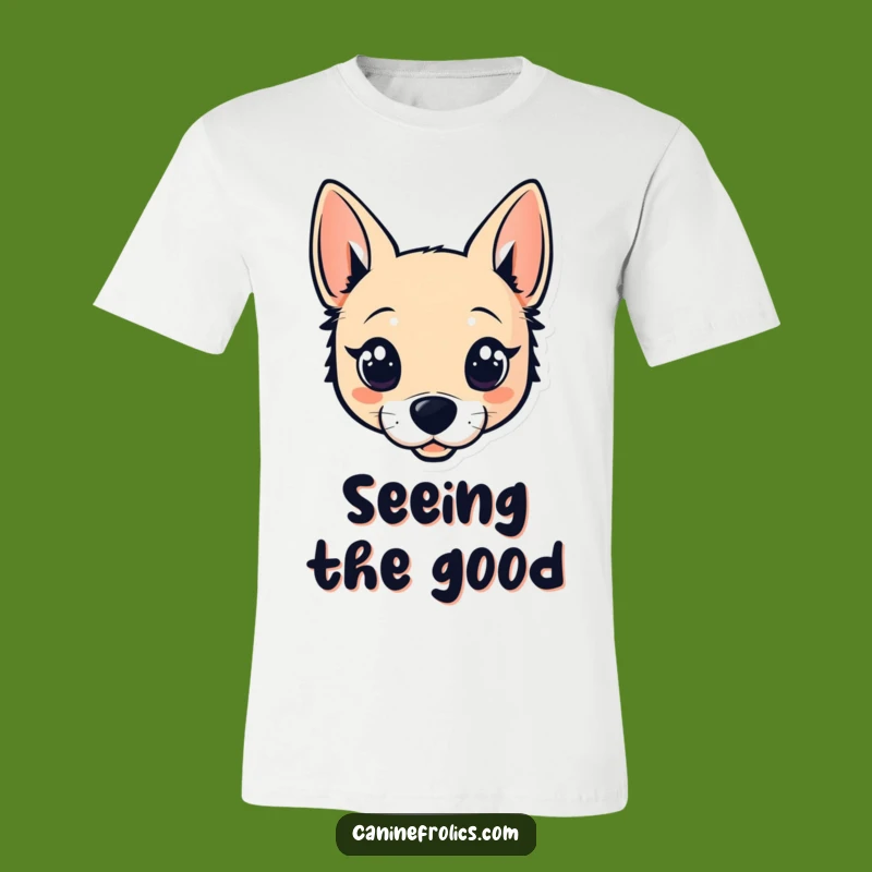 Funny Dog Head T-Shirt - Wide Sparkle Eyes, Perky Ears, Hilarious Style