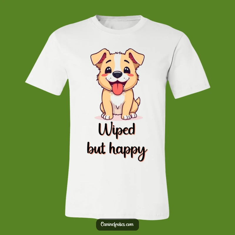 Funny Dog Panting T-Shirt: Happy Tired Dog Graphic, Great Funny Gift for Active Pups