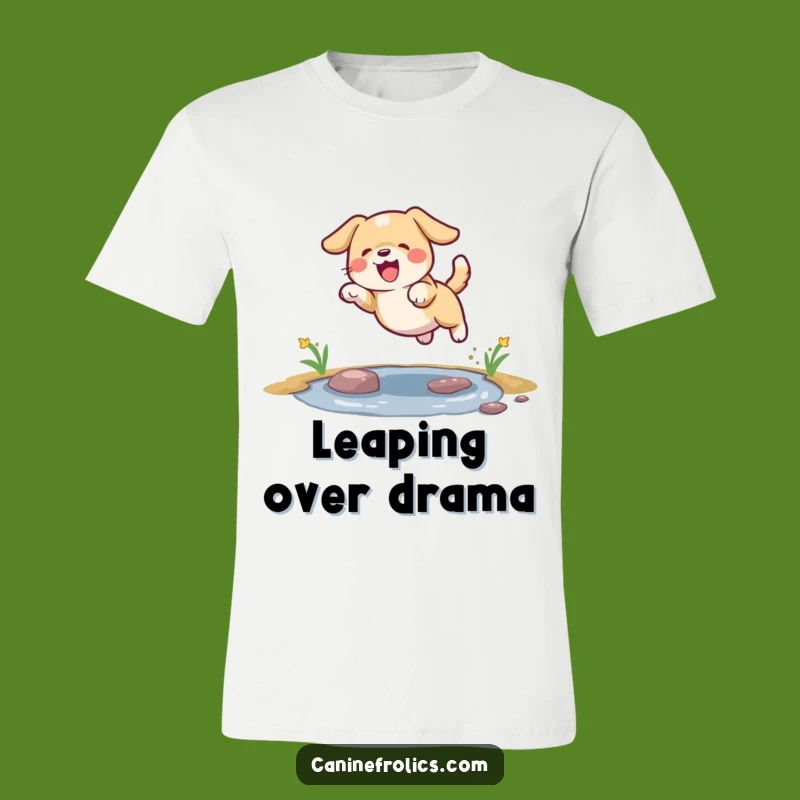 Funny Dog Puddle Leap T-Shirt: Splash into Fun, Great Funny Gift!
