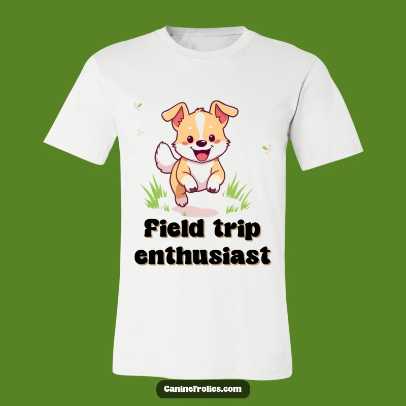 Funny Dog T-Shirt: Cheerful Pup's Grassy Field Frolic, Perfect Gift