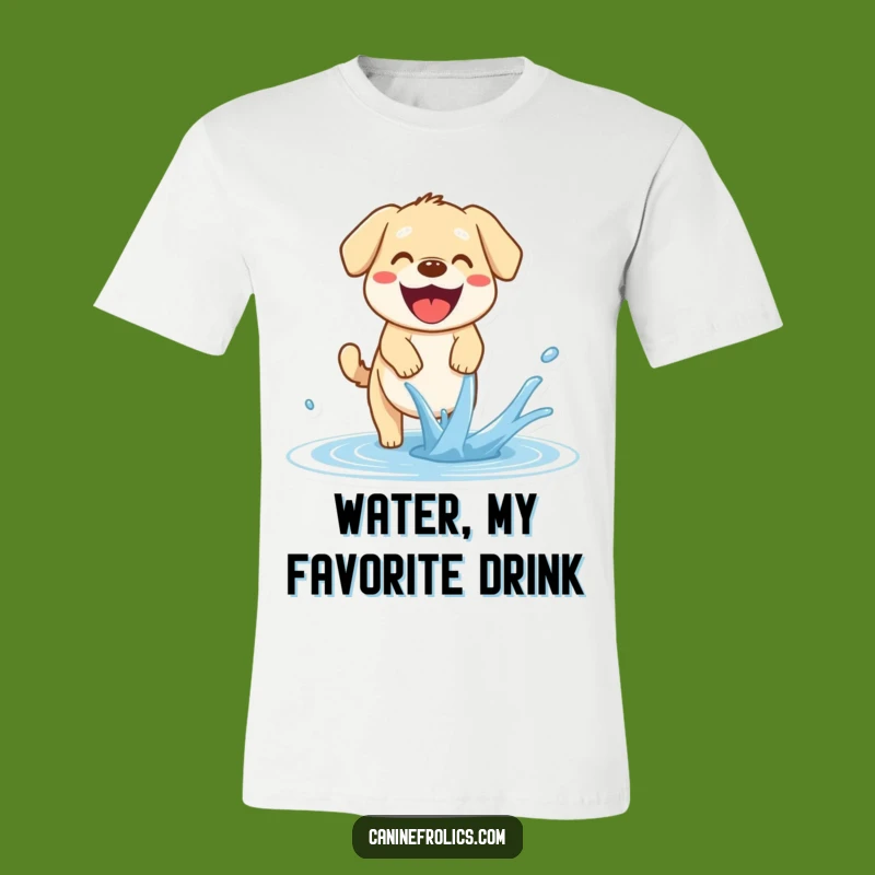 Funny Dog T-Shirt: Happy Pup Water Fun - Refreshing & Hilarious Apparel
