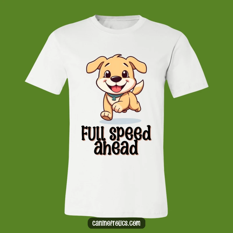 Funny Running Dog T-Shirt - Happy Grin & Trailing Ears, Hilarious Style
