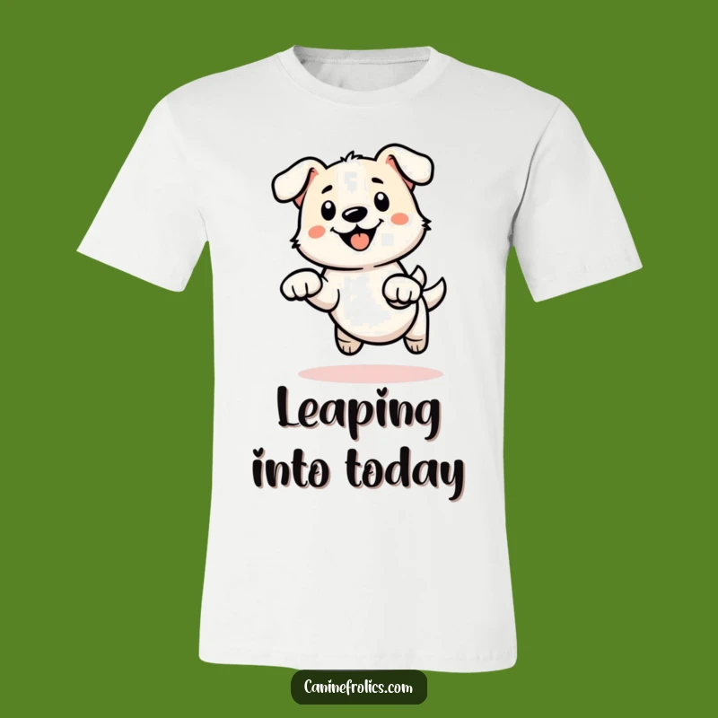 Funny Dog Leap Outline T-Shirt - Unleash Your Inner Playful Pup Tonight