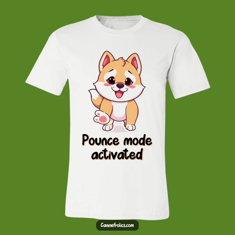 Funny Pounce Dog T-Shirt - Energetic Canine Action Tee Gift