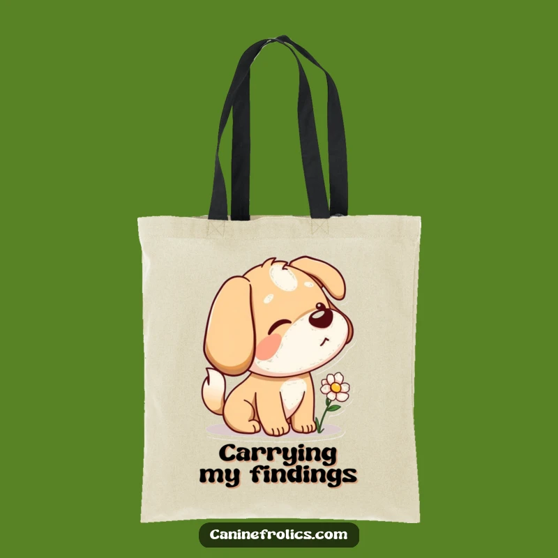 Funny Dog Tote Bag: Curious Sniffer, Tail Wagging Flower, Practical Style