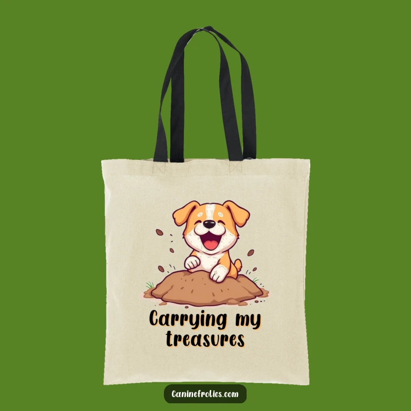 Funny Dog Digging Tote Bag: Durable & Hilarious Pup's Playful Mess Carryall