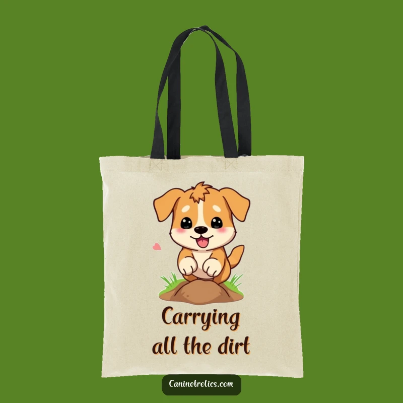 Funny Dog Digging Tote Bag: Carry Your Projects with Canine Enthusiasm