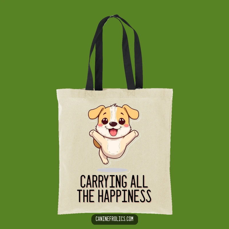 Funny Dog Tote Bag: Bounding Pup Art, Stylish and Hilarious Carry-All Gift