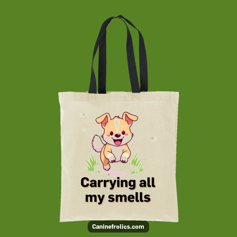 Funny Dog Tote Bag: Cheerful Field Bound Pup, Practical & Funny Gift