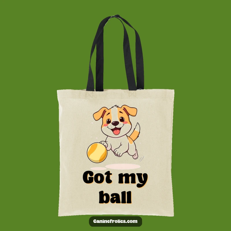 Funny Tote Bag - Dog Chasing Ball for Active Lifestyle